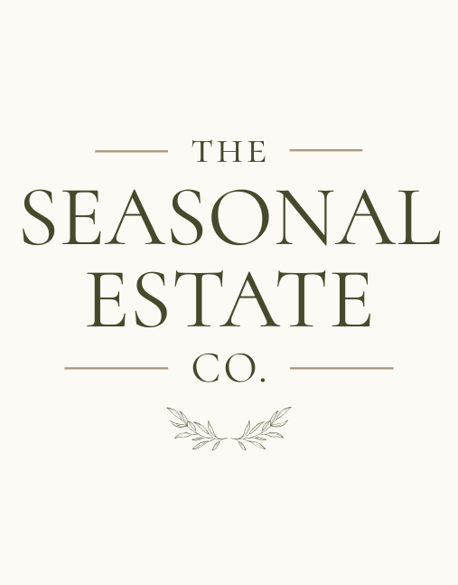 The Seasonal Estate Co. wordmark logo luxury seasonal home styling Jupiter FL